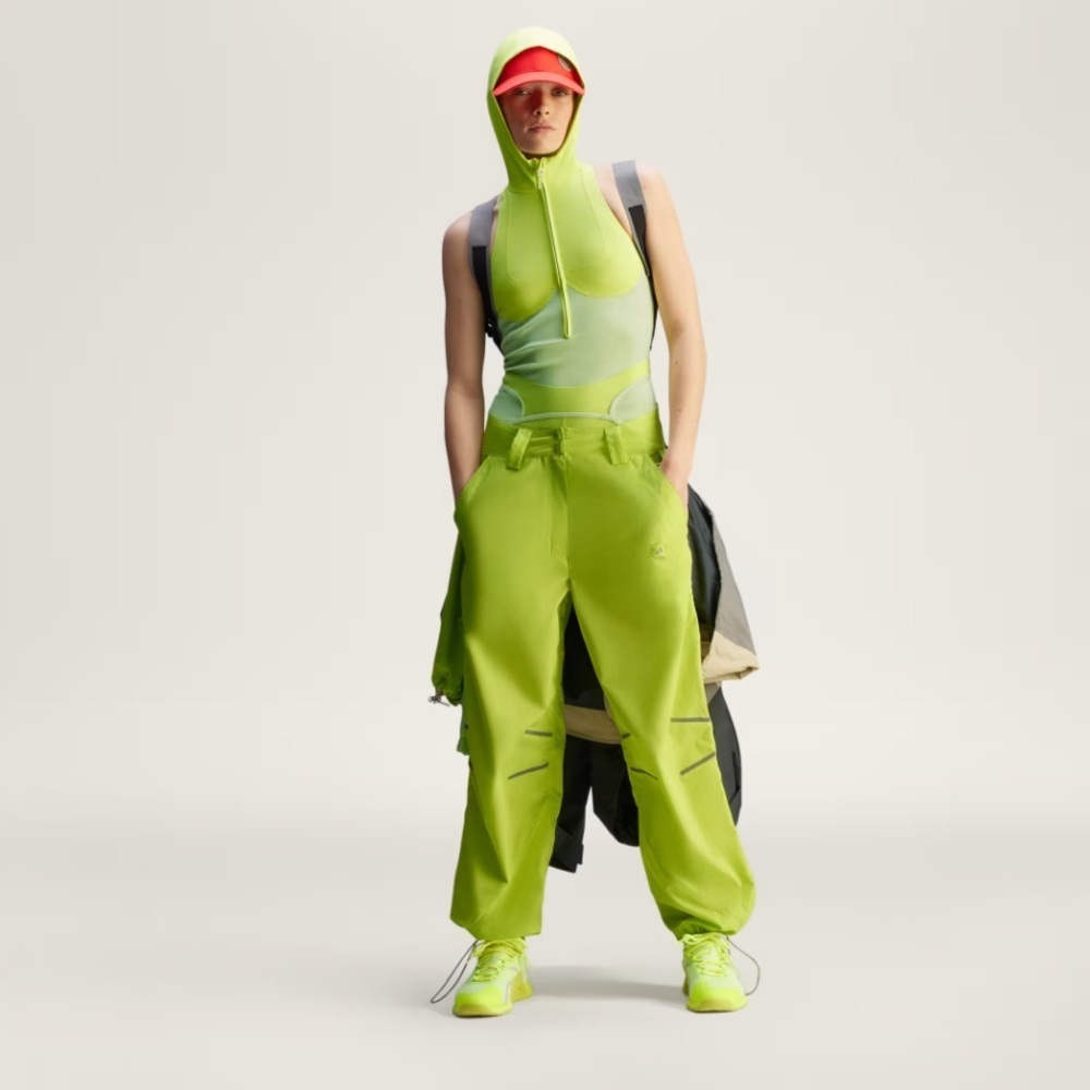 NWT ADIDAS by Stella McCartney Woven Track reflective Bright Green pants XS